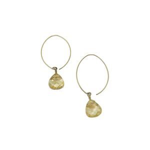 Strathmore Classic GF Champagne Earrings 14K Gold Teardrop Crystal Swarovski